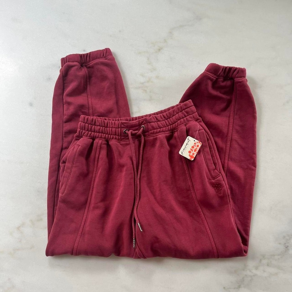 Free People Movement Sour Cherry Burgundy Sweatpants Joggers OB1653600 XS